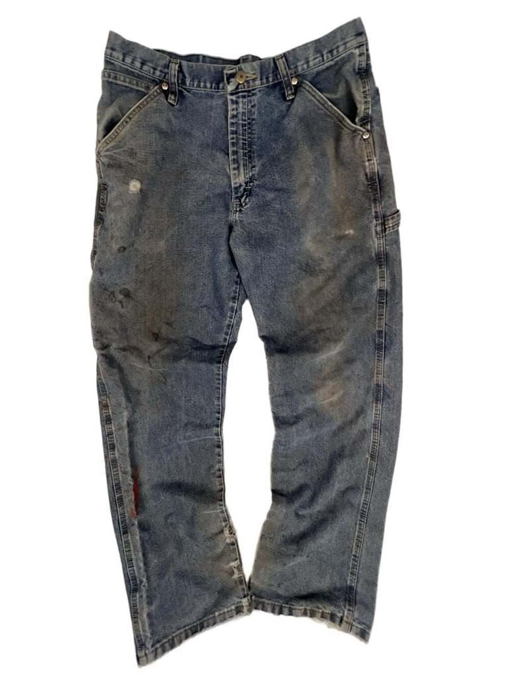 Wrangler Carpenter Jeans Distressed Paint Stained Work